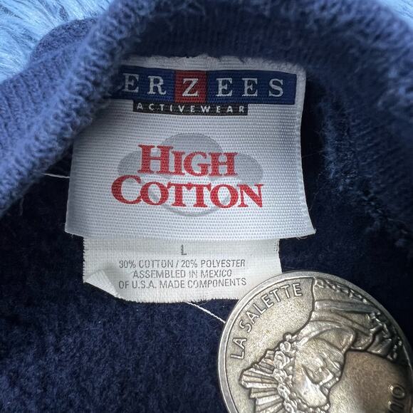 VINTAGE Seattle Space Needle Crewneck Sweater Large Mens Blue Rhinestone - Picture 10 of 10